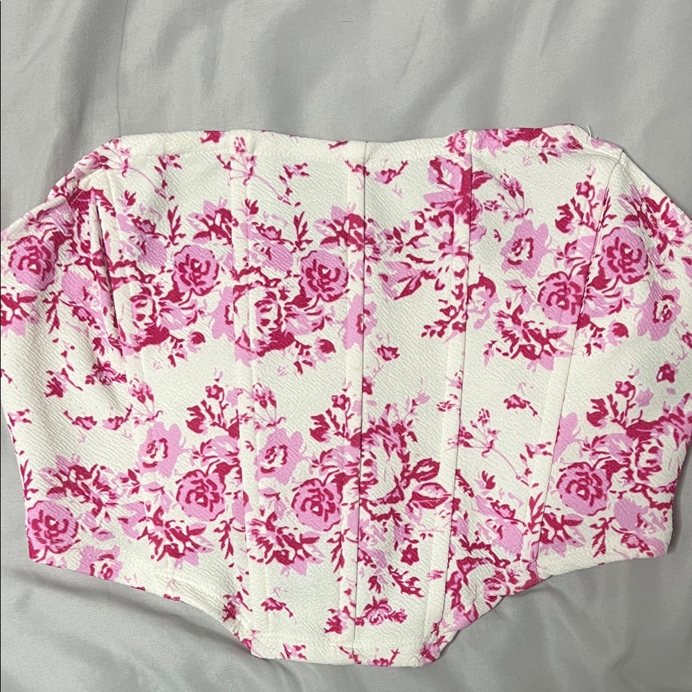 SHEIN Pink Floral Women's Tube Top